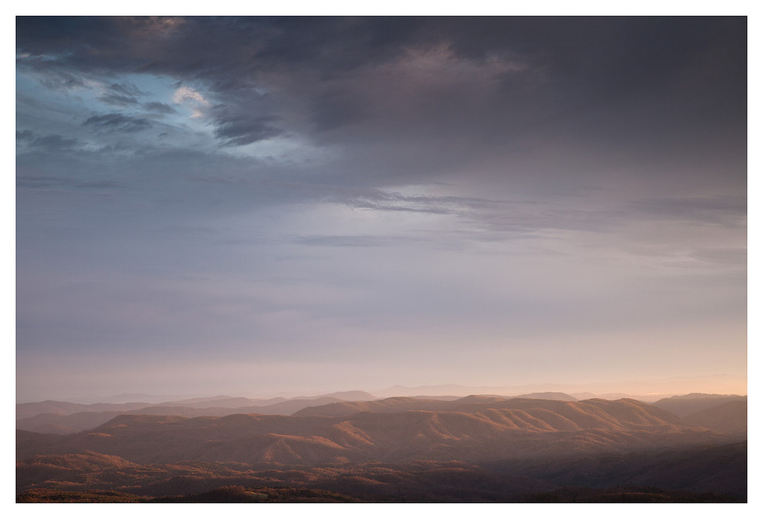 Ridges, Sunset, from the Blue Ridge Parkway, NC