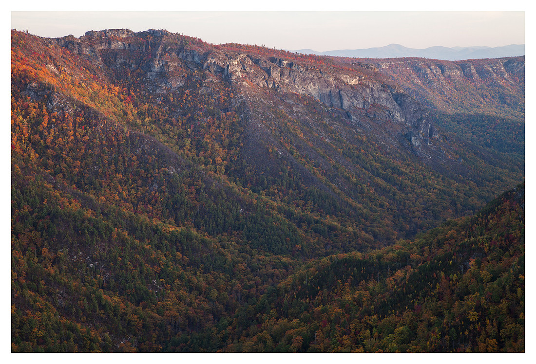 The Chimneys, Fall, Sunset, Linville Gorge Wilderness Area, Pisgah National Forest, NC