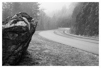 Boulder, Fog, Winter, Blue Ridge Parkway, NC