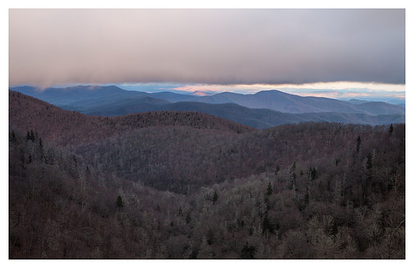 Cloud Cover, Sunset, Winter, Blue Ridge Parkway, NC