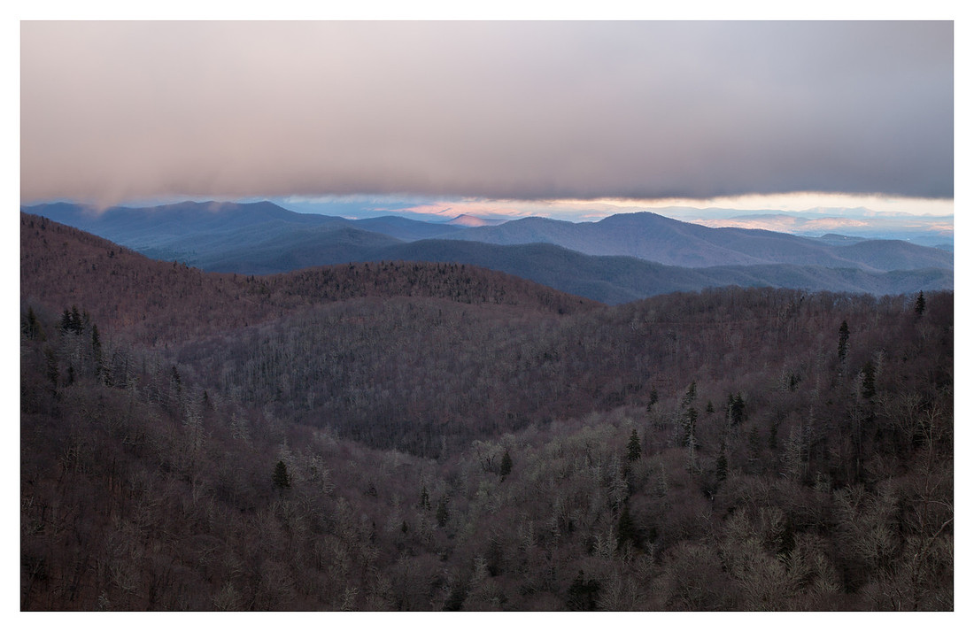 Cloud Cover, Sunset, Winter, Blue Ridge Parkway, NC