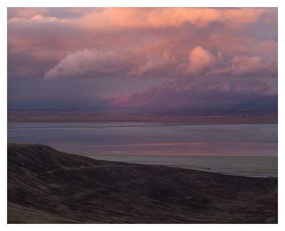 Wasatch Range, Sunset, Antelope Island State Park, UT