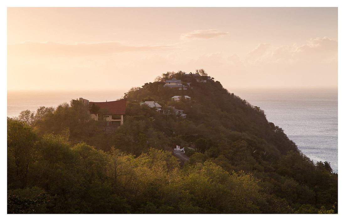 Houses, Evening Light, Marigot Bay, St. Lucia