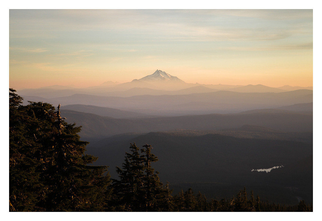 Mt. Jefferson from Mt. Hood, Sunset, Mt. Hood National Forest, OR