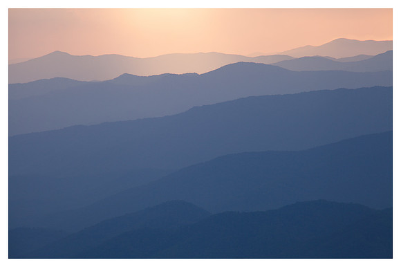 Sunset, Ridges of the Smokies, From Waterrock Knob, Blue Ridge Parkway, NC