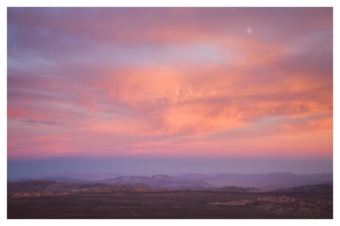 Sunset, Moon, From Ryan Mountain, Joshua Tree National Park, CA